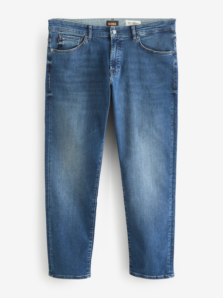 BOSS Blue Regular Fit Blue Re.Maine Stretch Denim Jeans - Image 4 of 4