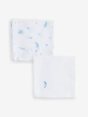 The White Company Cotton Under The Sea White Muslins 2 Pack - Image 1 of 4