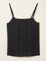 FatFace Luna Black Cami Top - Image 1 of 1