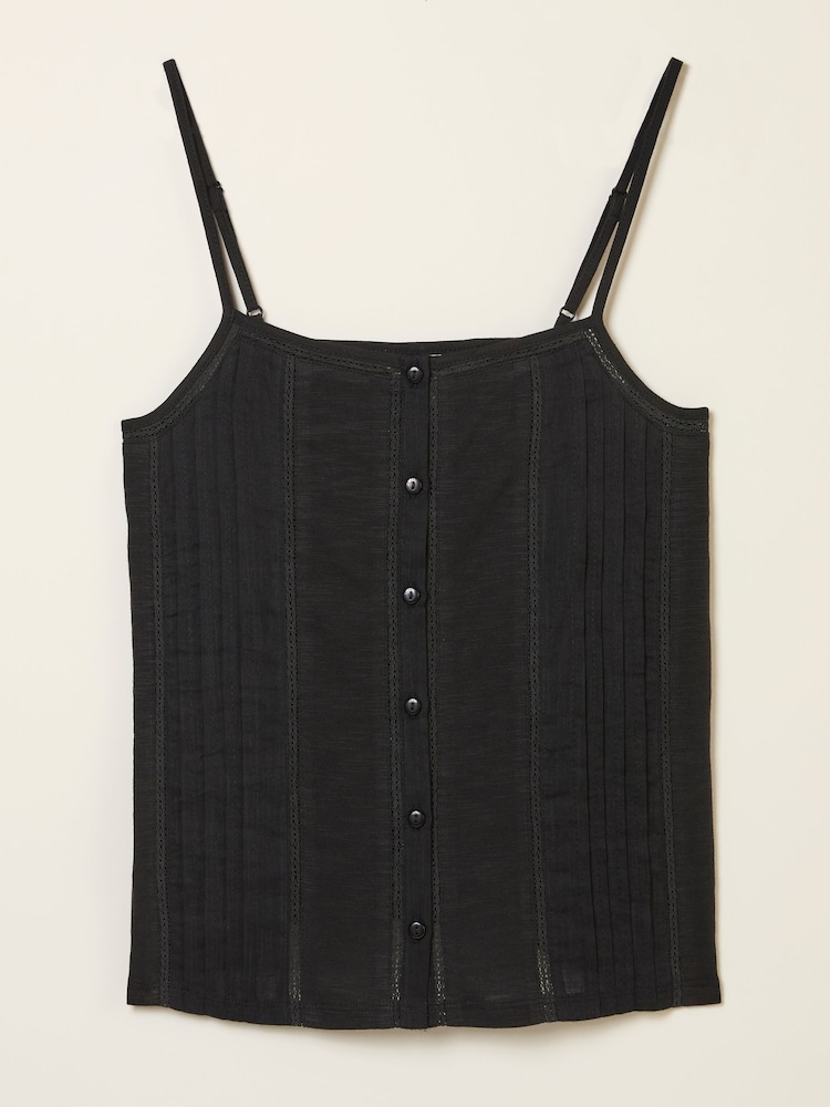 FatFace Luna Black Cami Top - Image 1 of 1