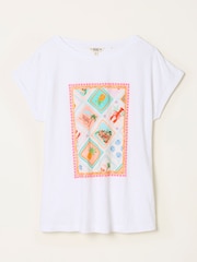 FatFace Ivy White Postcard Graphic T-Shirt - Image 1 of 1