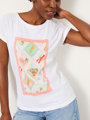 FatFace Ivy White Postcard Graphic T-Shirt - Image 3 of 5