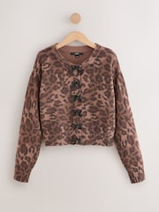 Leopard Sequin Bows - Casaco de malha com gola redonda - Imagem 1 de 3