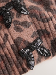 Leopard Sequin Bows - Casaco de malha com gola redonda - Imagem 2 de 3