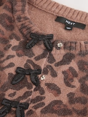 Leopard Sequin Bows - Casaco de malha com gola redonda - Imagem 3 de 3