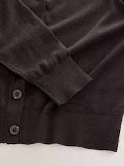 Chocolate Brown Soft Touch V-Neck Cotton Rich Button Up Cardigan - Image 3 of 3