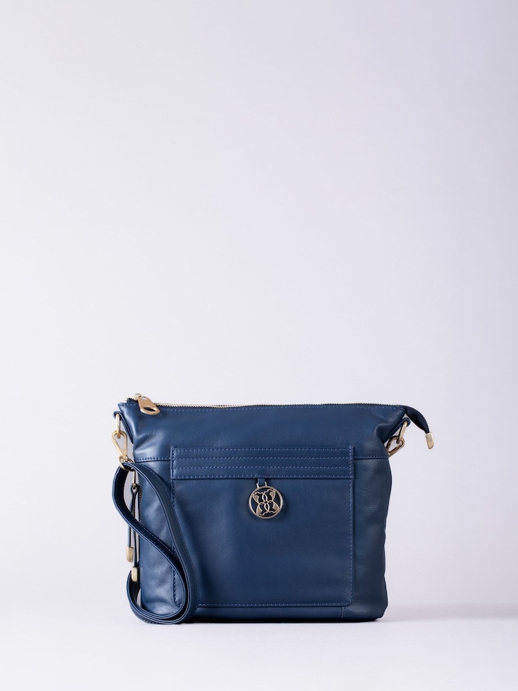 Lakeland Leather Blue Cartmel Cross-Body Bag - Image 2 of 7