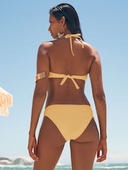 Love & Roses Yellow Textured Shell Trim Bikini Bottoms - Image 4 of 4