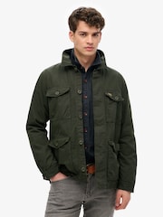 Superdry Green Military Lightweight Field 100% Cotton Jacket - Image 1 of 7