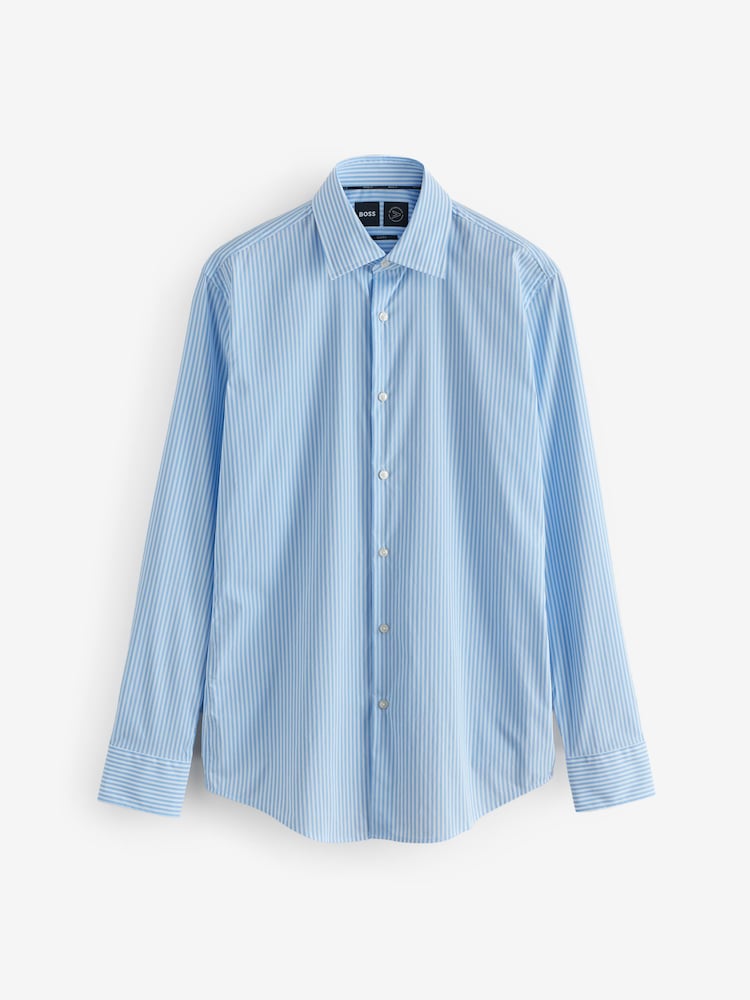 BOSS Blue Slim Fit Hank Shirt - Image 1 of 1 BOSS Blue Slim Fit Hank Shirt - Image 1 of 1