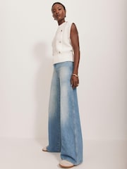Mint Velvet White Cotton Button Tabard Top - Image 2 of 8