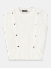 Mint Velvet White Cotton Button Tabard Top - Image 7 of 8