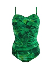 Pour Moi Green Santa Monica Strapless Tummy Control Swimsuit - Image 3 of 4