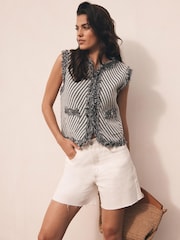 Mint Velvet Black Crochet Knit Waistcoat - Image 2 of 7