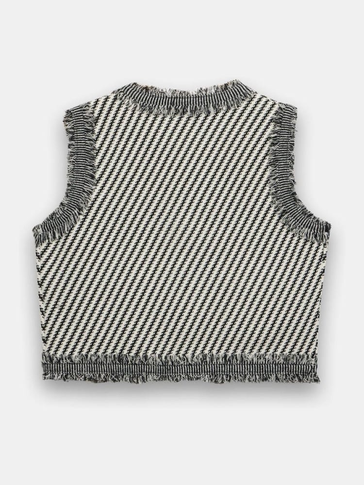 Mint Velvet Black Crochet Knit Waistcoat - Image 7 of 7