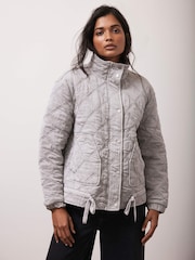 Mint Velvet Grey Washed Quilted Jacket - Image 3 of 8