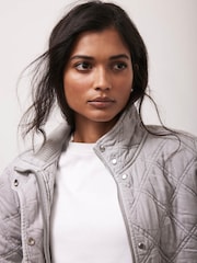 Mint Velvet Grey Washed Quilted Jacket - Image 5 of 8