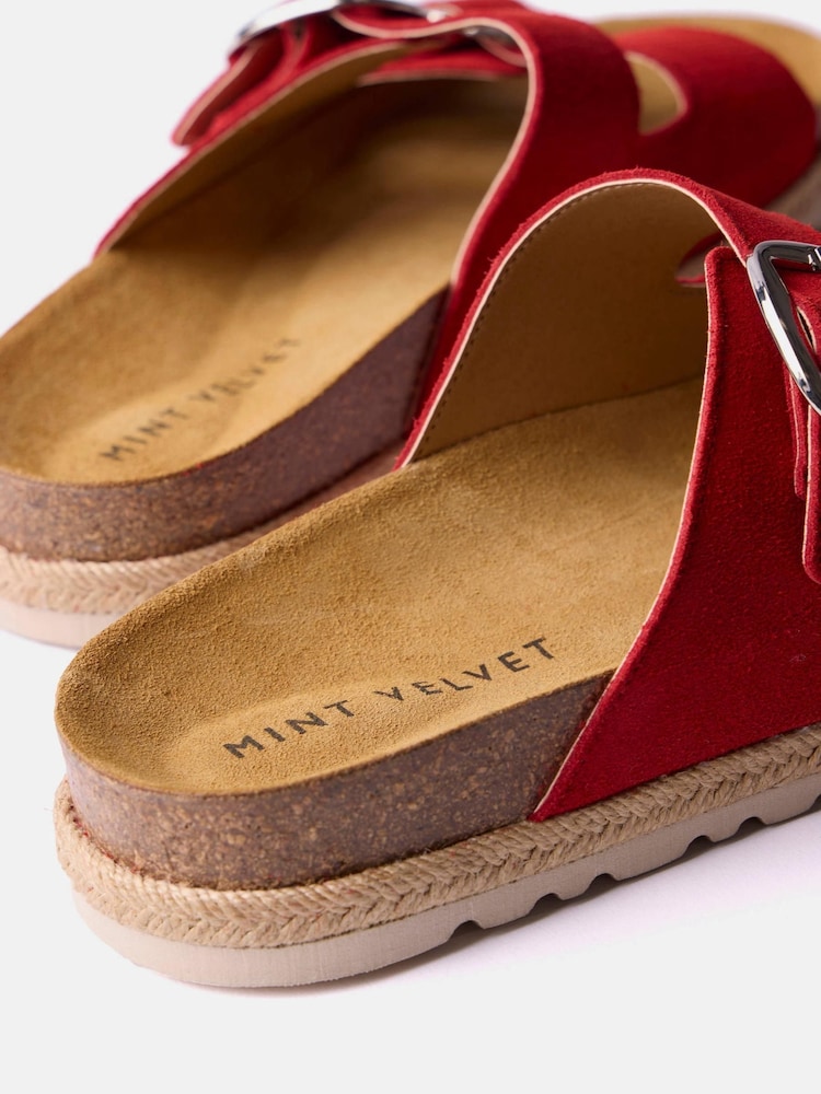 Mint Velvet Red Hannah Two Strap Sliders - Image 6 of 6 Mint Velvet Red Hannah Two Strap Sliders - Image 6 of 6