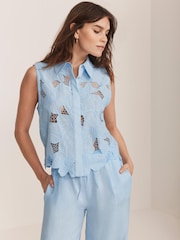 Mint Velvet Floral 100% Cotton Shirt - Imagen 3 de 7