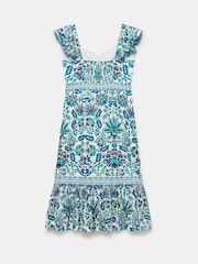 Mint Velvet Green 100% Cotton Floral Print Midi Dress - Image 8 of 8