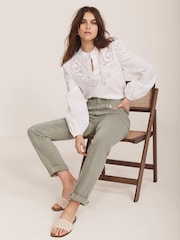 Mint Velvet Grey Sculpting Slim Zip Pocket Jeans - Image 1 of 7