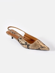 Mint Velvet Cream Lol Snake Print Kitten Heels - Image 2 of 4