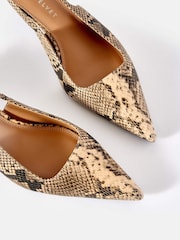Mint Velvet Cream Lol Snake Print Kitten Heels - Image 4 of 4