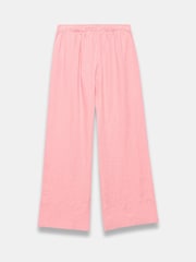Mint Velvet Pink 100% Linen Wide Leg Trousers - Image 8 of 8