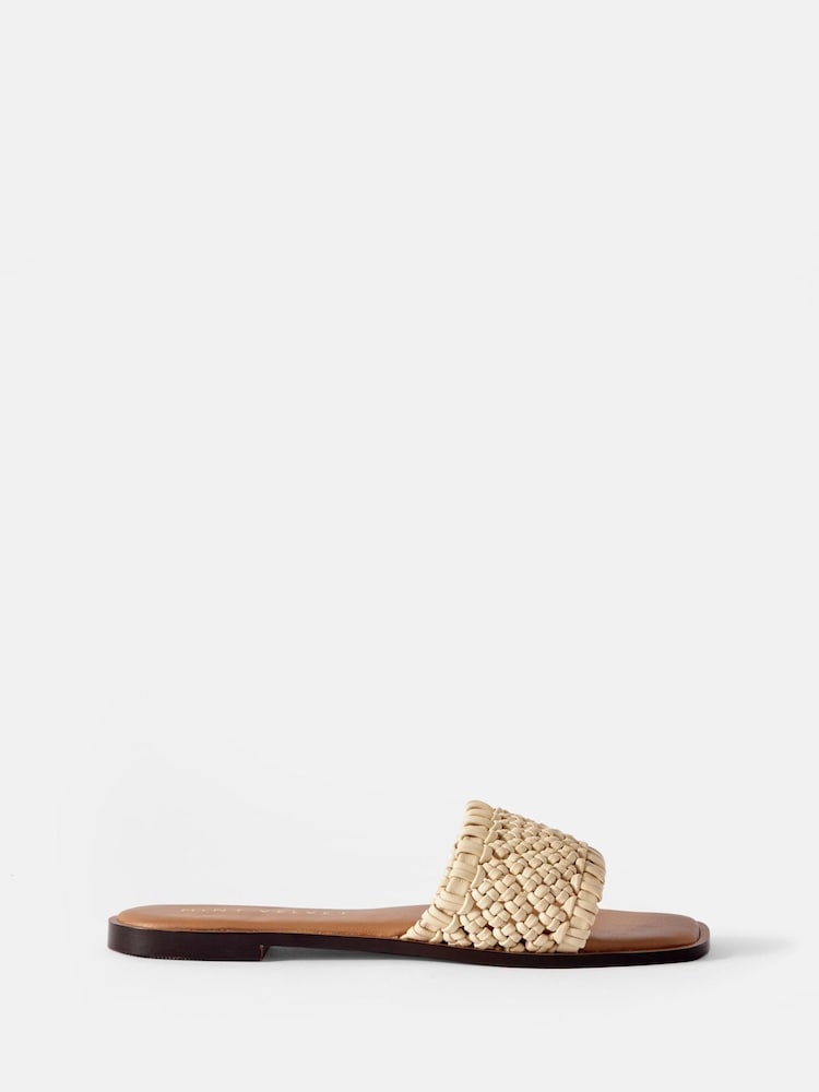 Mint Velvet Sophie Leather Woven Sliders - Imagen 1 de 4 Mint Velvet Sophie Leather Woven Sliders - Imagen 1 de 4