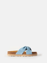 Mint Velvet Blue Twist Front Suede Sandals - Image 2 of 5