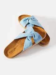 Mint Velvet Blue Twist Front Suede Sandals - Image 4 of 5