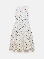 Mint Velvet Blue 100% Cotton Polka Dot Midi Dress - Image 7 of 8