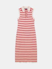 Mint Velvet Red Striped Polo Midi Dress - Image 6 of 7