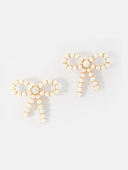 Mint Velvet Gold Tone Bow Earrings - Image 1 of 3