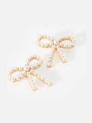 Mint Velvet Gold Tone Bow Earrings - Image 2 of 3