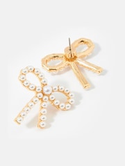 Mint Velvet Gold Tone Bow Earrings - Image 3 of 3