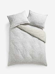 Sage Green Brushed Cotton Reversible Duvet Cover and Pillowcase Set - Image 6 of 6