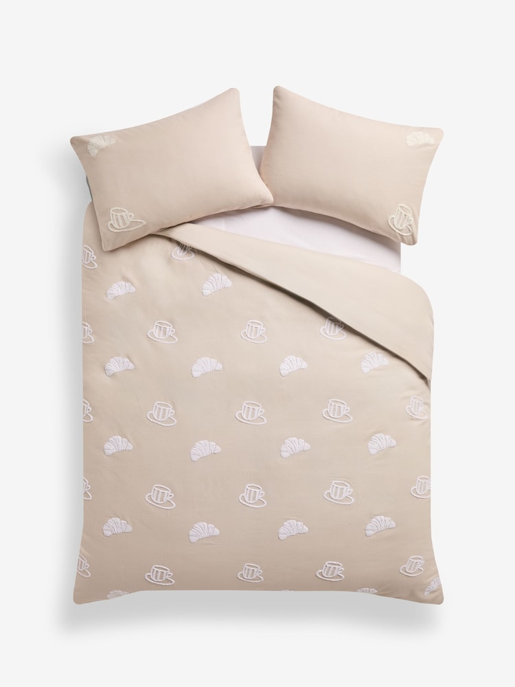 Croissant Tufted Brushed Duvet Cover And Pillowcase Set - صورة 4 من 4 Croissant Tufted Brushed Duvet Cover And Pillowcase Set - صورة 4 من 4