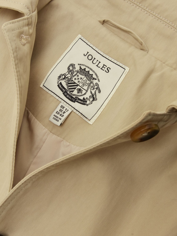 Joules wasserabweisender einreihiger Trenchcoat mit Gürtel - Bild 13 von 13