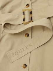 Joules Showerproof Single Breasted Trench Coat With Belt - Imaginea 3 din 5