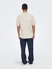 Only & Sons White Onsgali Relax Resort Short Sleeve Embroidery 100% Cotton Shirt - Image 1 of 4