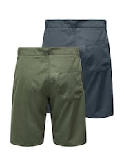 Only & Sons Grey Chinos Shorts 2 Pack - Image 4 of 6