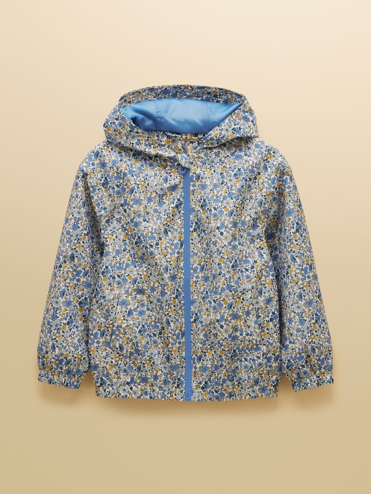 Joules Blue Printed Raincoat - Image 1 of 5