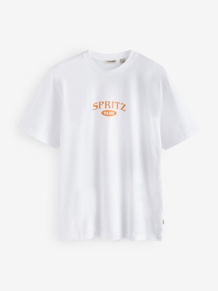 Only & Sons Resort Collar Embroided Floral Print 100% Organic Cotton T-Shirt - Bild 1 von 2