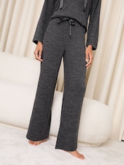 Lipsy Charcoal Grey Petite Ribbed Loungewear Joggers - Image 1 of 5