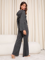 Lipsy Charcoal Grey Petite Ribbed Loungewear Joggers - Image 5 of 5