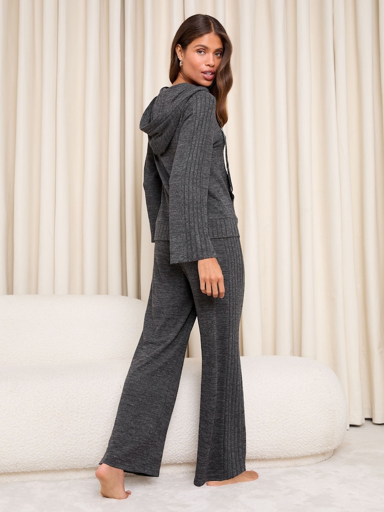 Lipsy Charcoal Grey Petite Ribbed Loungewear Joggers - Image 5 of 5 Lipsy Charcoal Grey Petite Ribbed Loungewear Joggers - Image 5 of 5