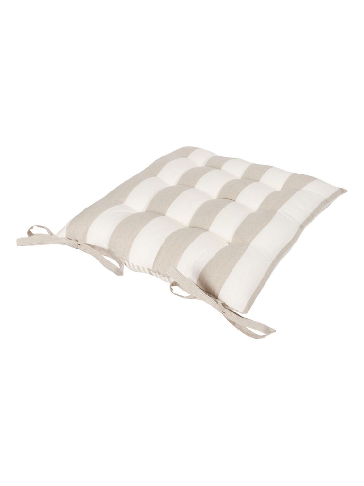 Yard 2 Pack Natural Hayle Striped Cotton Seat Pads - Image 6 of 6