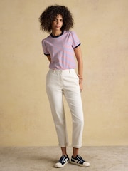 Joules Erin Blue Red Stripe Short Sleeve Jersey T-Shirt - Image 5 of 7