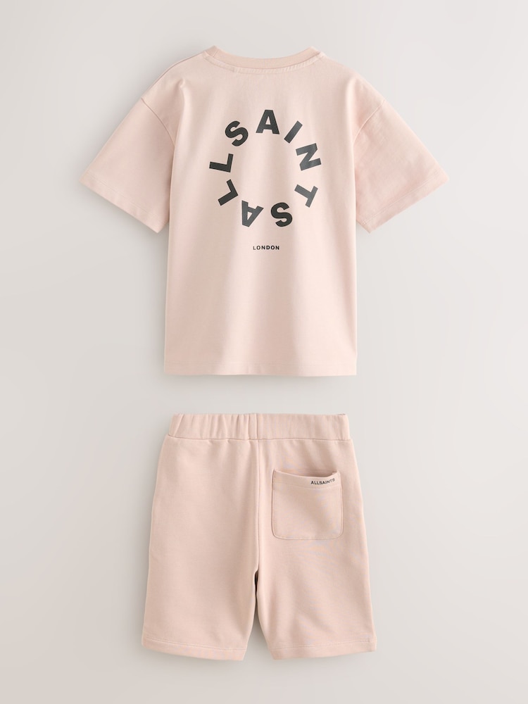 smALLSAINTS Pink Tierra T-Shirt and Sweat Shorts Set - Image 2 of 5